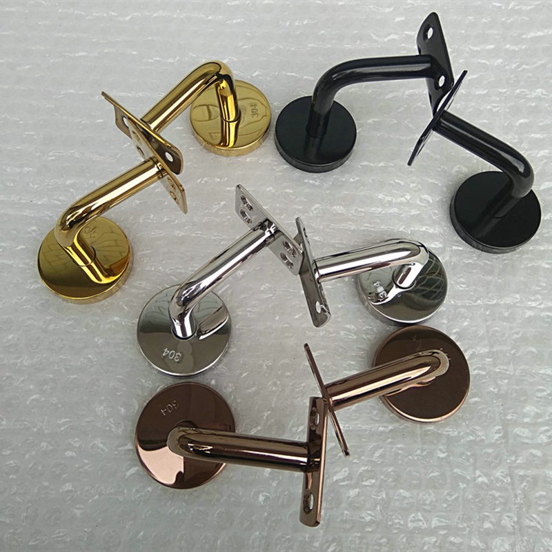 不锈钢实心墙托实木过道玻璃楼梯围护栏杆立柱挂靠壁扶手配件镀金