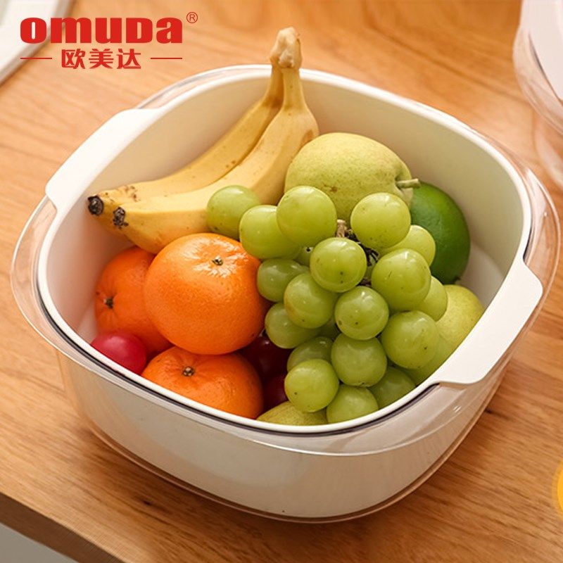 欧美达食品级PP双层沥水篮,餐饮具,洗菜盆/沥水篮/漏水筛,淘宝优惠券,粉丝福利购,淘宝优惠卷