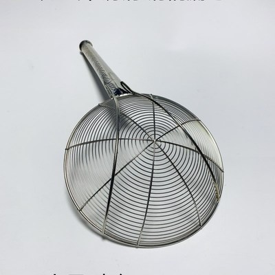 加厚食堂酒店工厂专用抄子大线漏不锈钢商用漏勺钢柄漏网缠丝笊篱