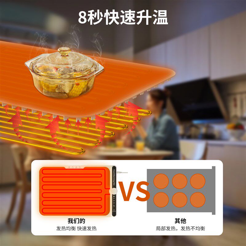暖菜板智能暖菜垫饭菜加热保温板餐桌加热