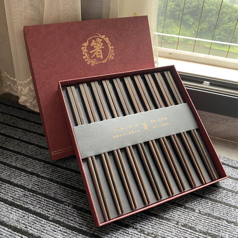 红木老挝大红酸枝筷子一副实木筷子交趾黄檀老料漆蜡