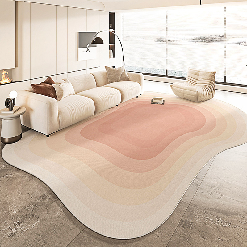 异形地毯客厅高级家用奶油风不规则沙发茶几毯卧室免洗地垫
