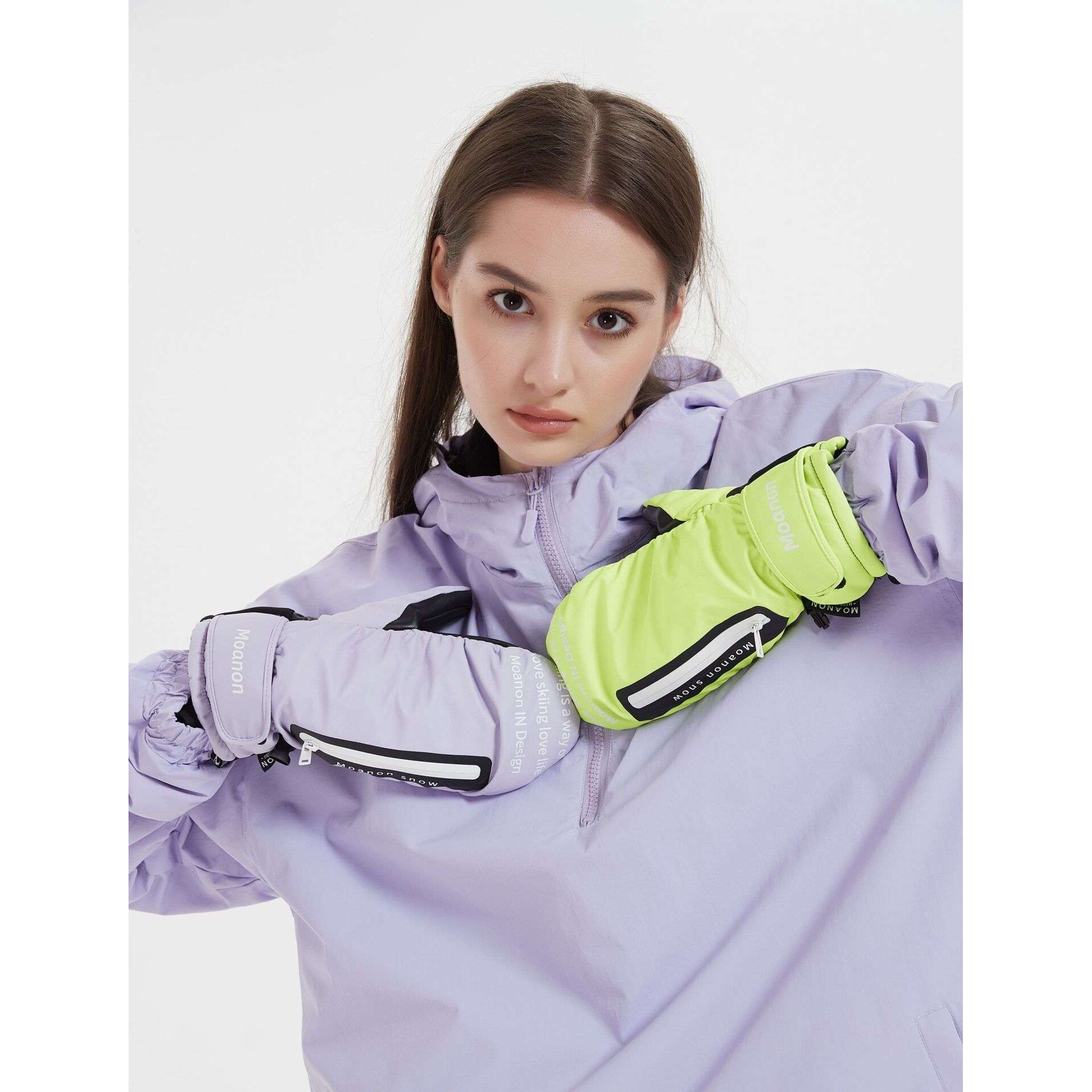 冬季 单双板五指加厚防水耐磨手闷子 内置护腕垫片滑雪手套男女款