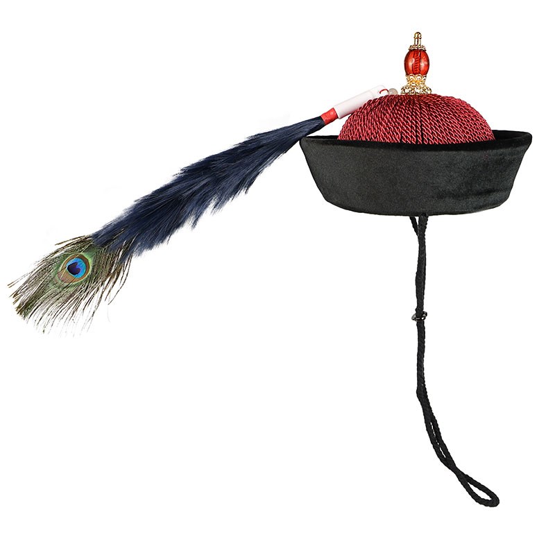 影视清朝古装造型男顶戴花翎清朝王爷大臣帽暖帽凉帽武官文官发饰