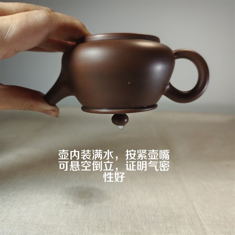 广西钦州坭兴陶手工茶壶光身素壶原矿手拉坯功夫茶具非紫砂建水陶