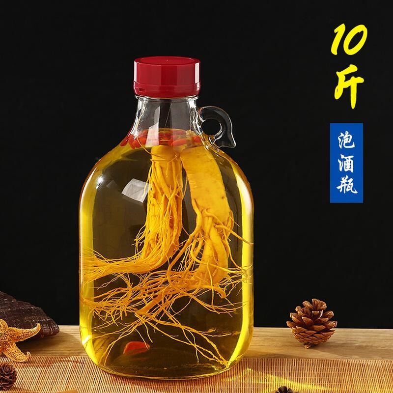 青梅泡酒瓶玻璃瓶加厚葡萄酒瓶子容器自酿泡酒罐密封提手新款