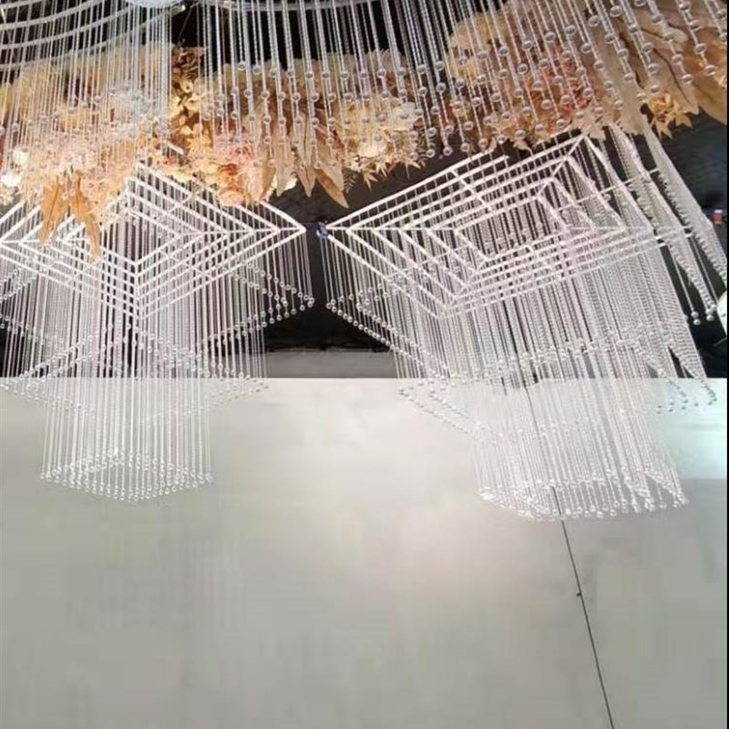 新款仿水晶亚克力珠帘婚庆路引婚礼吊顶挂件道具水晶梦装饰珠链