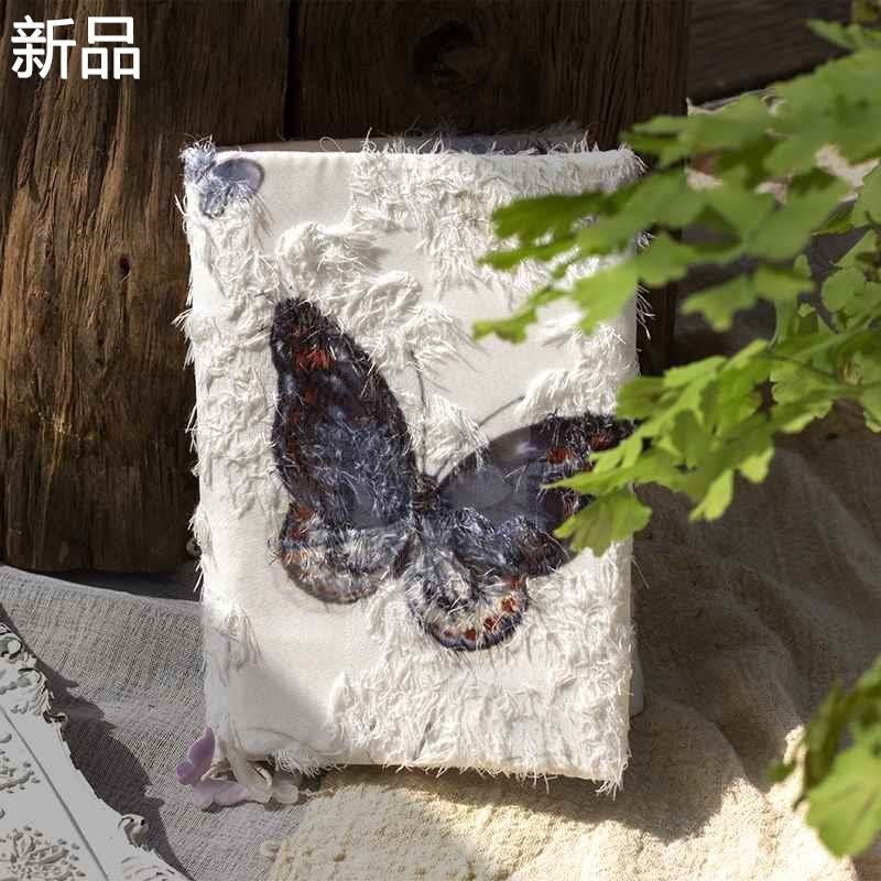 【化蝶】立体刺绣文艺精致日记手帐本 少女心笔记本子手账本套装