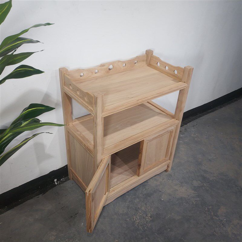 榆木家具茶叶水柜餐边柜饮水机柜白茬白胚二门