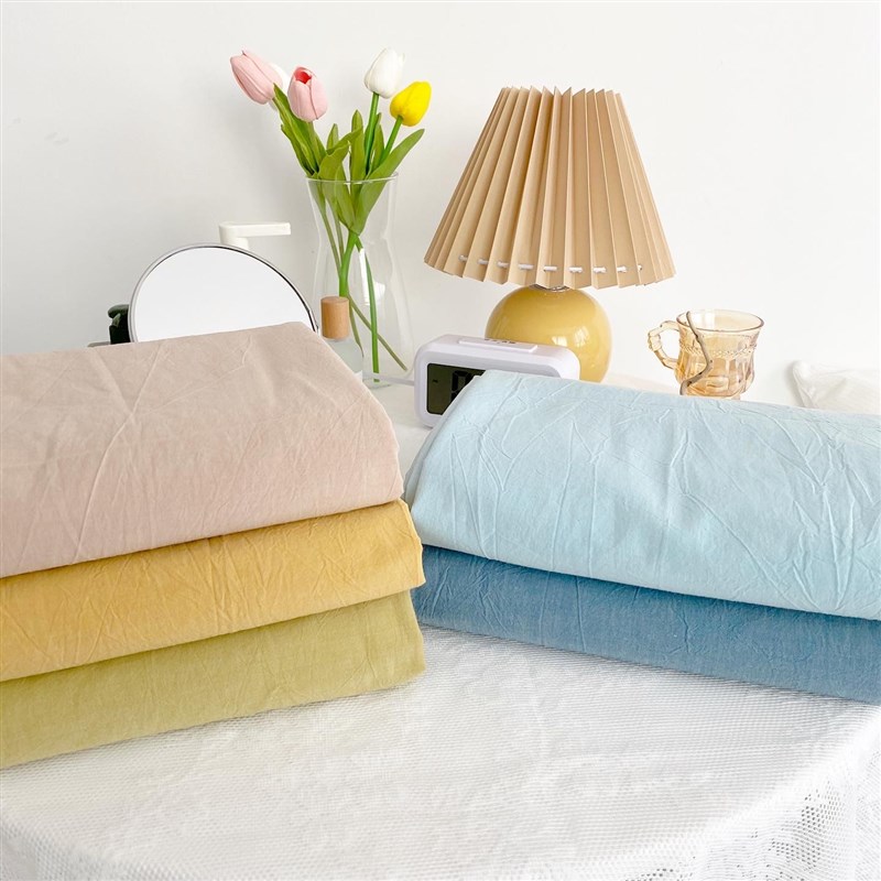 生活搭配!全棉色织水洗棉纯色床单床笠简单百搭被单单双人可定制