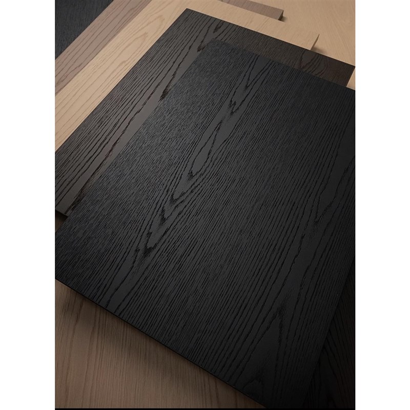 意式半透木饰面板高定超哑半透黑胡桃白橡木榆木墙板天然木皮饰面