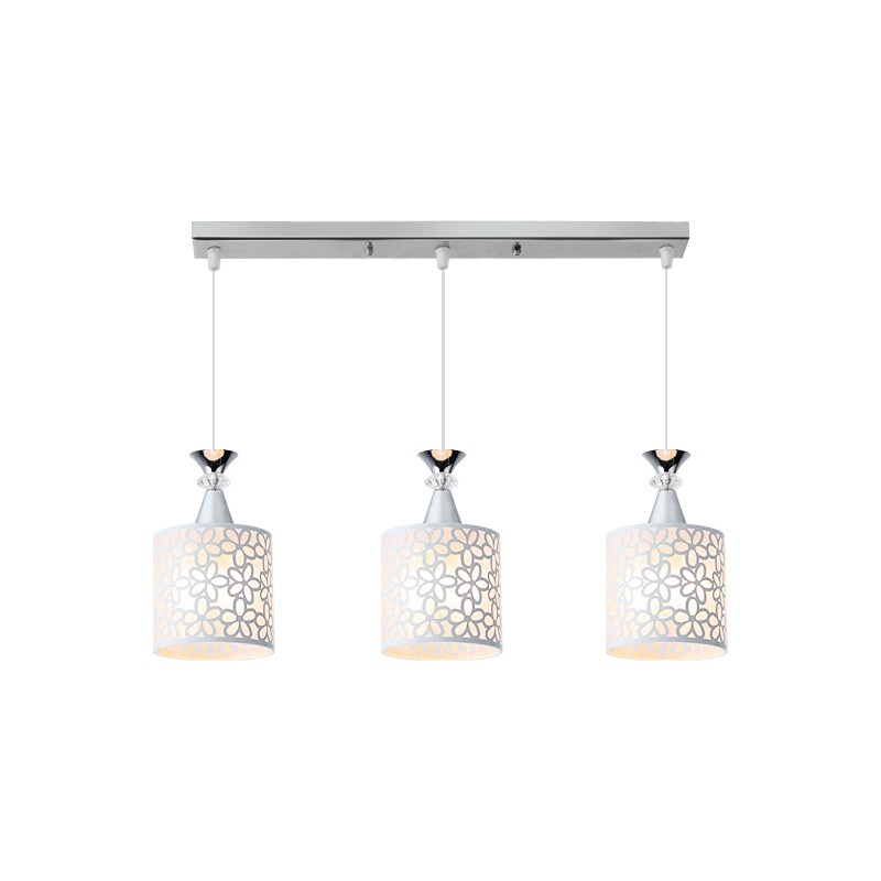 简约现代客厅吊灯变光餐厅灯创意温馨铁艺吊灯三头饭厅灯吧台灯具