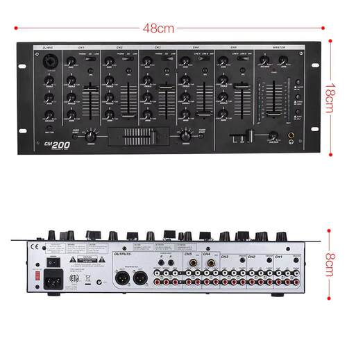 厂家专业五通道机架DJ混音器KTV舞台DJ调音台5通道DJ混音器调音台