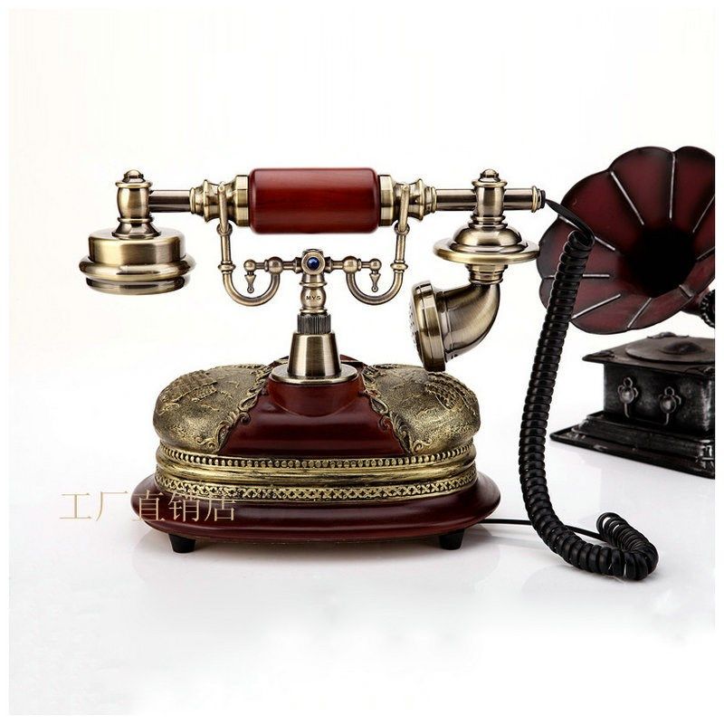别墅欧式电话机座机家用无线插卡复古电话机美式客厅仿古老式电话
