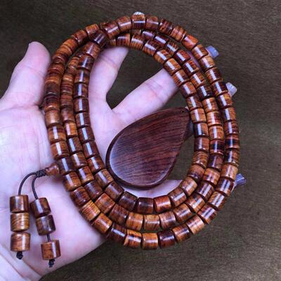 精品海黄老料0.8x108颗纹理清晰细腻浓郁降香味扑鼻佩戴盘玩佳品