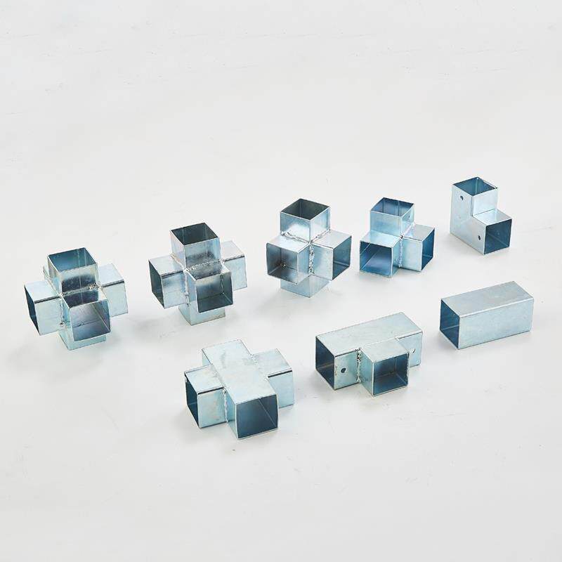 15方管直通转角两通三通四通免焊护栏连接固定件镀锌管90度接头