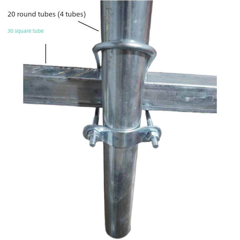 十字U型管卡 方圆管卡扣 方形固定扣镀锌圆管连接件方形卡圆形卡