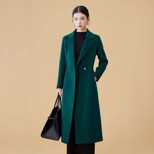 dfwoolen修身型双面羊毛大衣女长款显瘦妈妈长款秋冬毛呢外套225