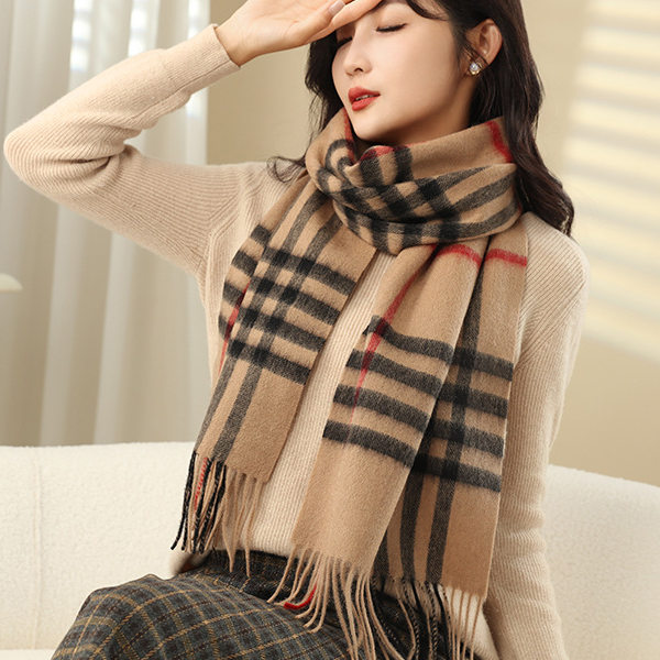 直供内蒙古格子围巾情侣羊毛高级感百搭尖货男女同款新款
