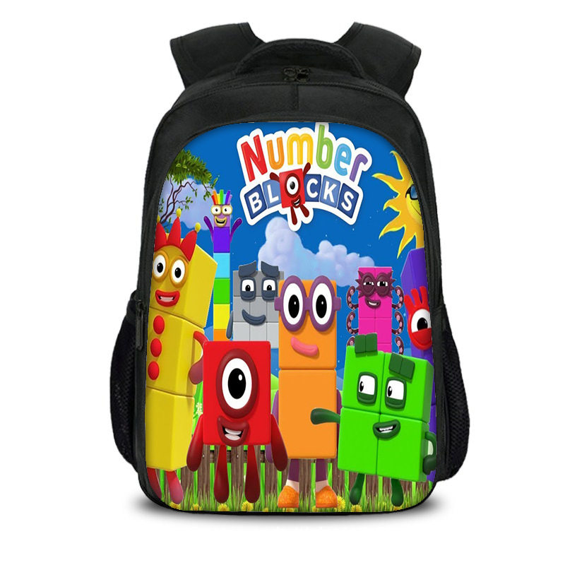 游戏周边印花数字积木双肩背包 Numberblocks 40厘米学生电脑书包
