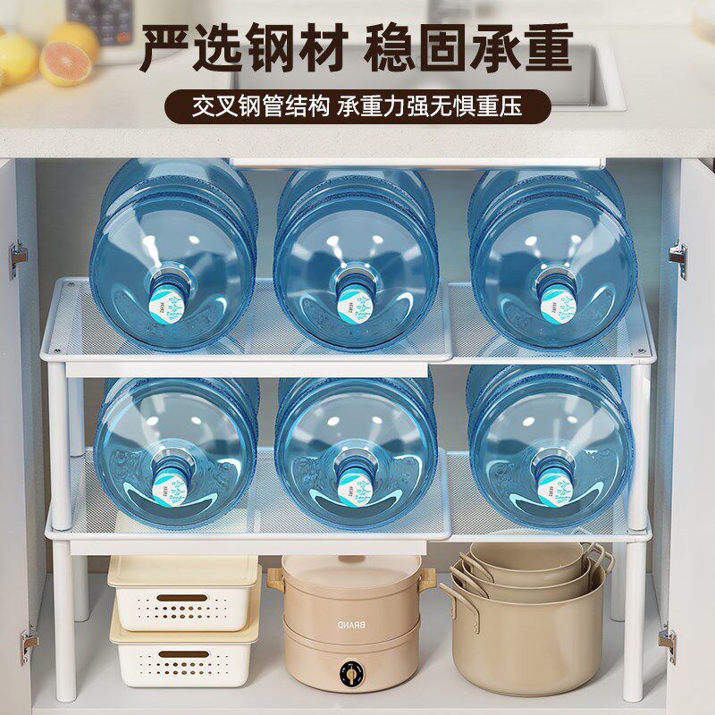 衣柜分层隔板加宽可伸缩收纳置物架柜子分层架免打孔橱柜分隔神器