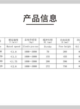 HY208D HY70D HY155D电梯液压缓冲器河北廊坊久联  对重电梯配件