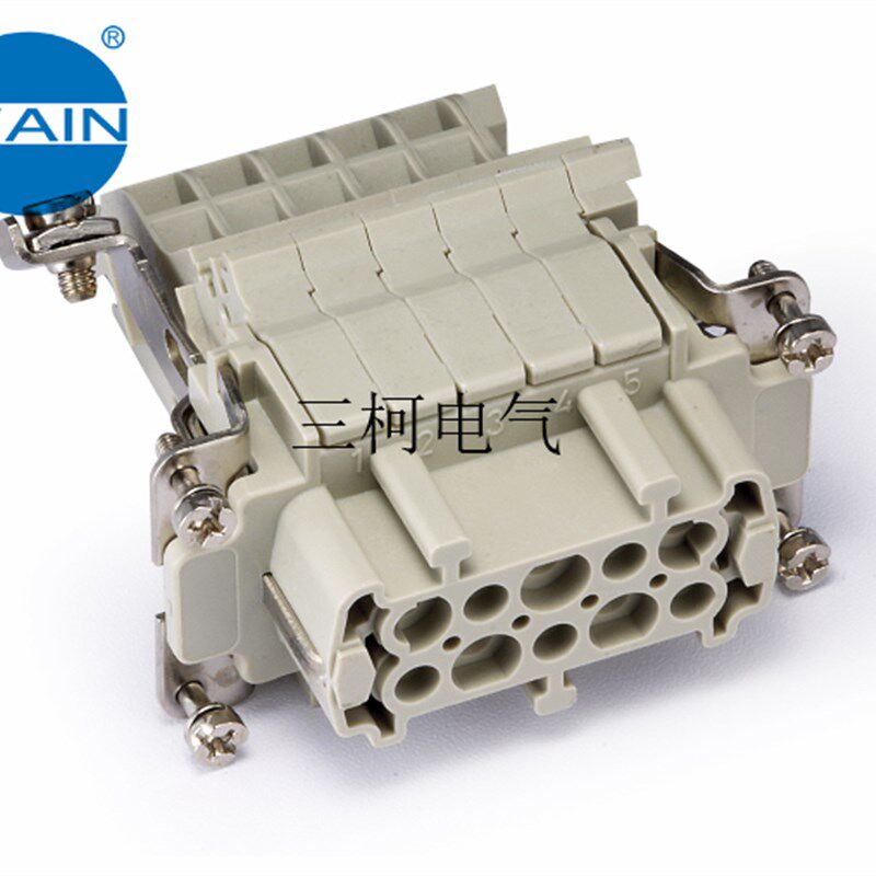 WAIN唯恩 HE-010-F.AV.R 10芯母芯10针 哈丁WEVEL矩形重载连接器