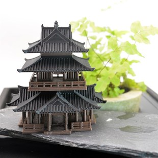 中式古建筑摆件藏书阁假山盆景微景观水陆缸鱼缸亭台楼阁建筑摆件