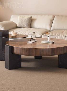合客厅家用小户型组圆茶几形桌意式极简实茶UIP几北欧新款设计木