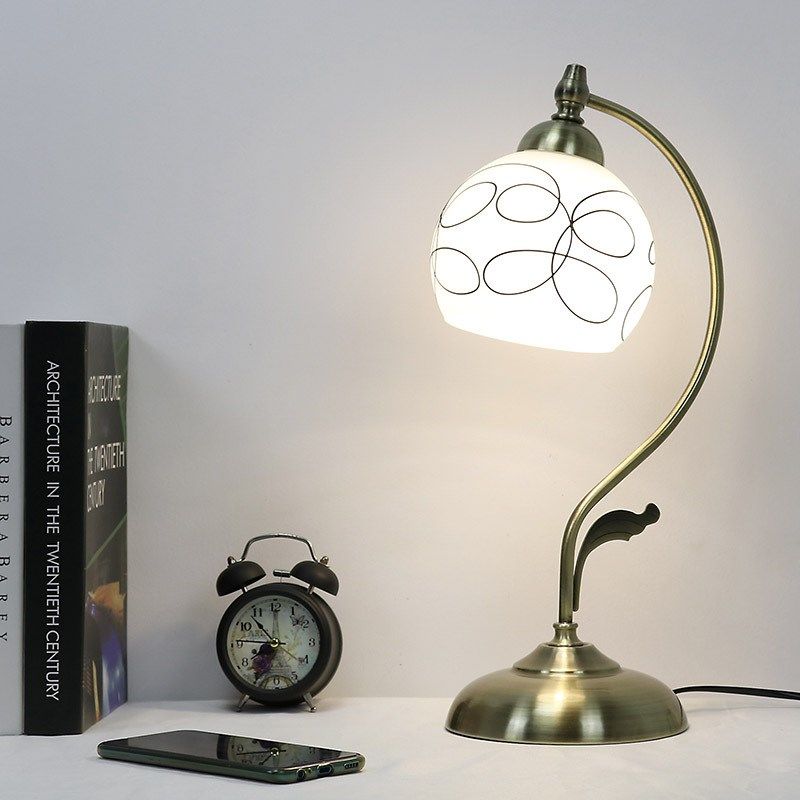 地中海风格台灯蒂凡尼复古怀旧卧室床头欧式书桌护眼学习智能触摸