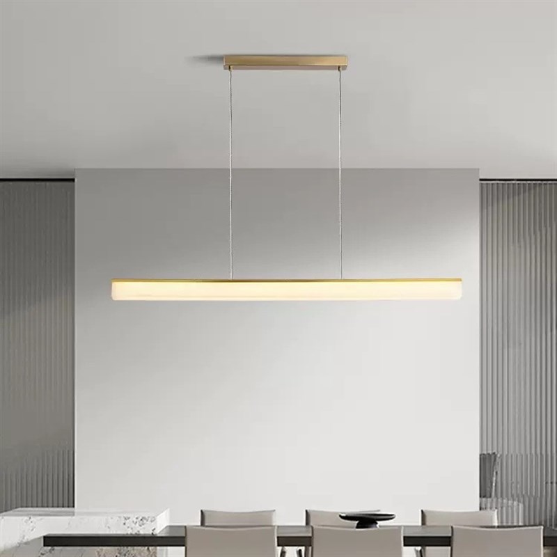 意式极简餐厅吊灯现代简约轻奢长条灯设计师餐桌岛台高端一字灯具
