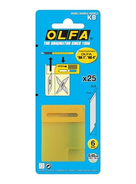 日本OLFA爱利华进口雕刻刀刀片KB刻刀笔刀刀片6MM宽 25片吸塑XB10