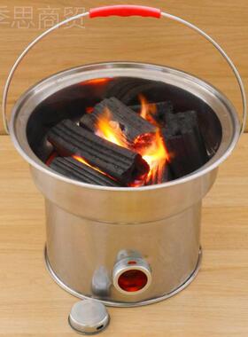加厚烤火木炭暖家用取炉炉户外便携式手提烧烤炉茶炭炉煮搬DFP家