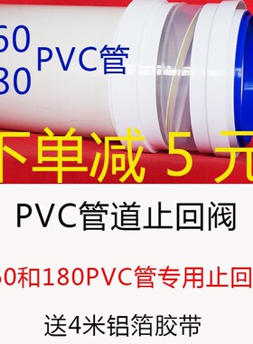 160pvc管道止回阀厨房抽油烟机排烟管道单向防风防串味止逆阀180
