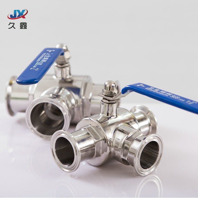 快装T型三通球阀304食品卫生级快接三通球阀手动卡箍式L型球阀