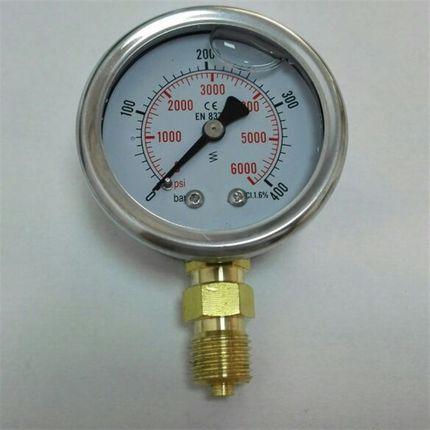 CE EN837-1 0-400bar 0-6000psi 50mm~58mm 耐震压力表 m14x1.5