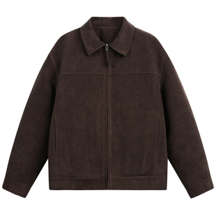 棉服外套潮 高级感麂皮翻领棉衣男宽松短款 DESIGNSECRETS 25FW美式