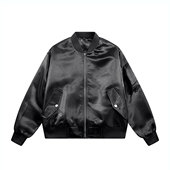 DESIGNSECRETS 25FW美式 复古飞行员亮面夹克男宽松休闲潮流外套