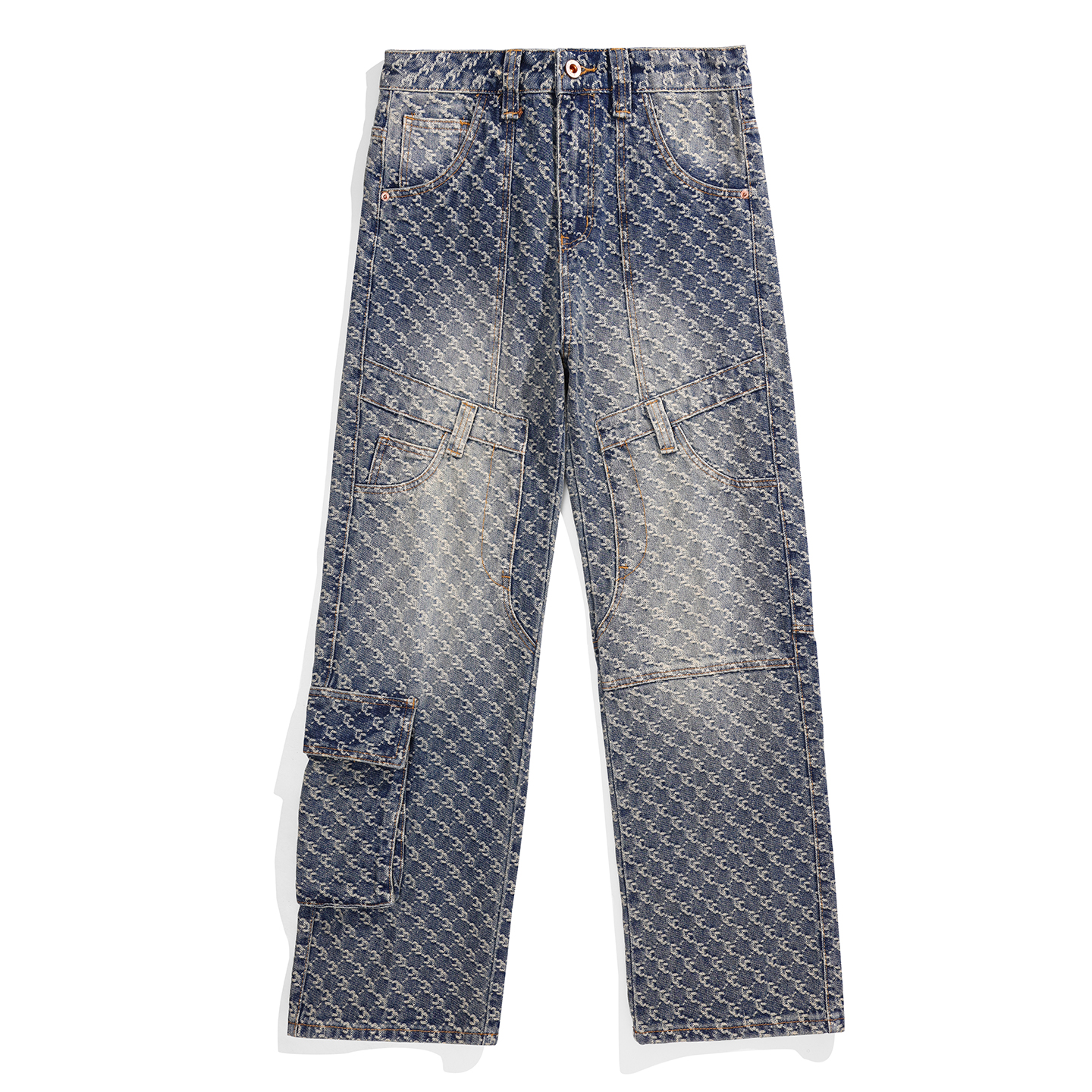 DESIGNSECRETS 25FW巴黎高端原创设计牛仔裤男女休闲情侣提花裤子