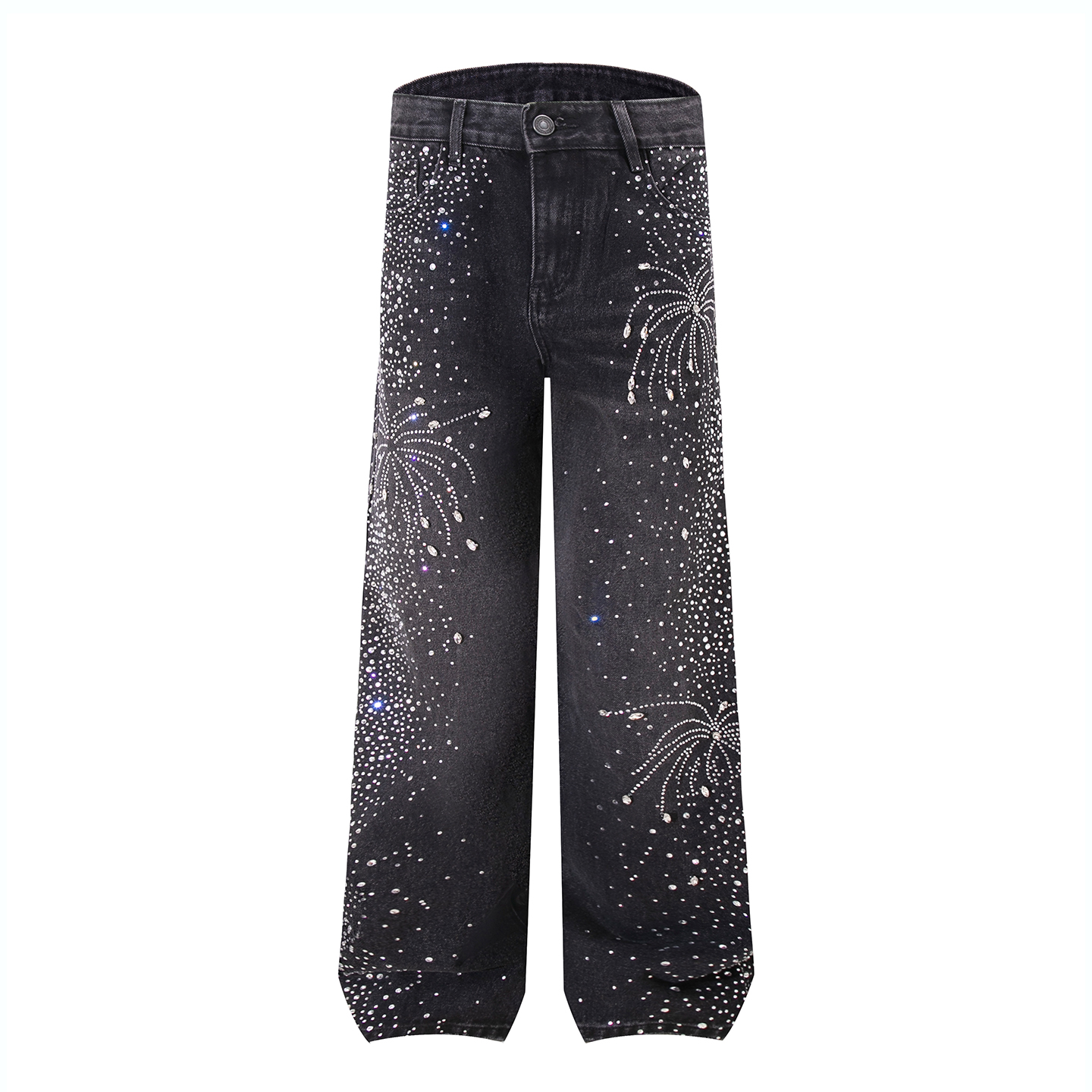DESIGNSECRETS 25FW巴黎高端重磅设计感牛仔裤男满天星烫钻休闲裤