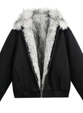 DESIGNSECRETS 25FW美式解构毛领座山雕棉服男款潮牌保暖棉衣外套