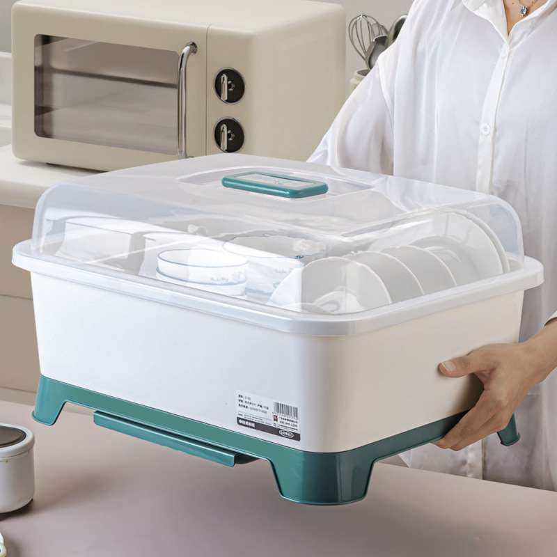 厨房碗碟收纳架家用餐具碗箱防虫防尘碗柜小型出租屋沥水碗架带盖