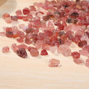 厂家天然草莓晶碎石 鱼缸彩石子小石头花盆铺面碎石水晶石