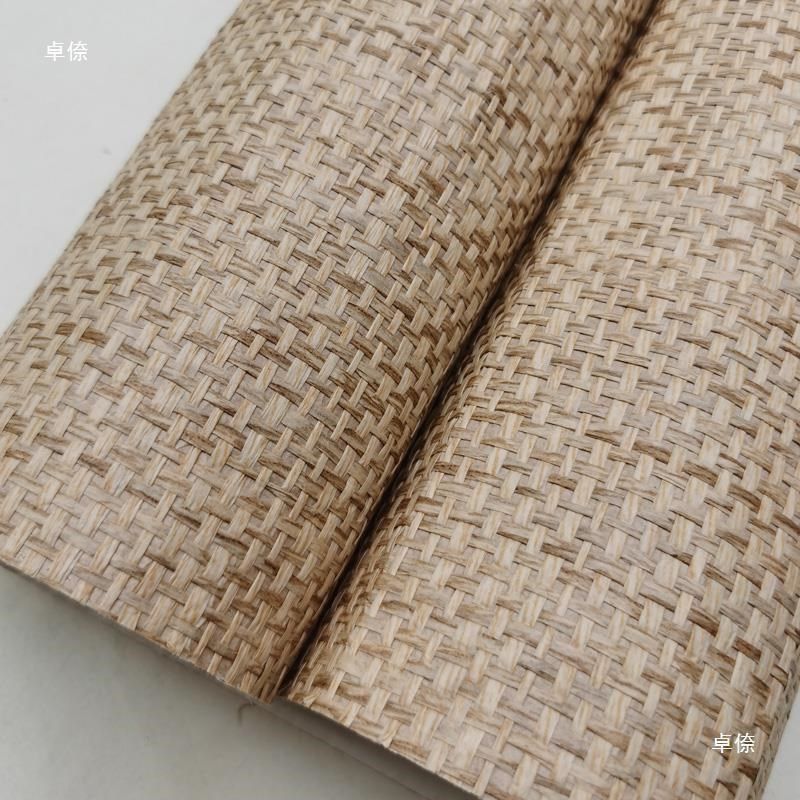 藤编墙纸风情民宿酒店草编纸编墙纸壁纸背景藤编格子素色柜门装饰