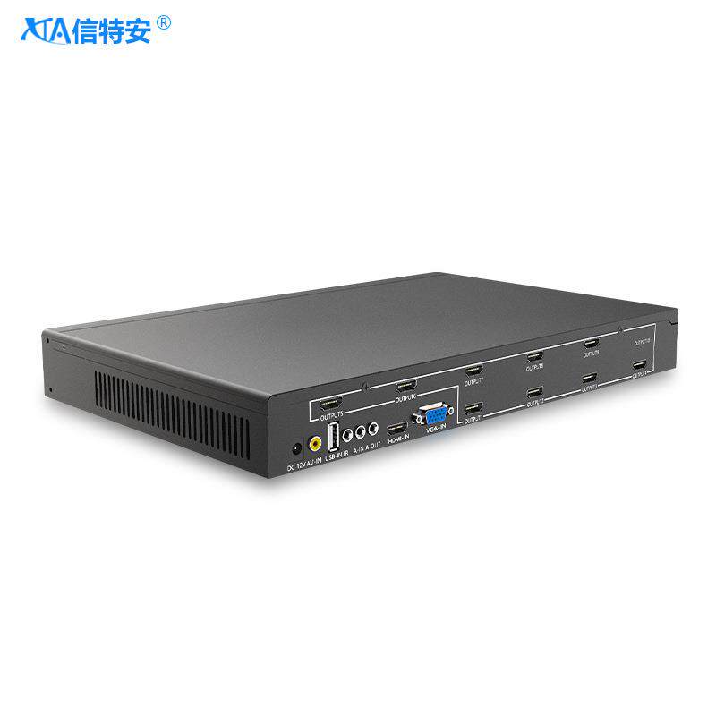 1进9出液晶电视拼接盒多屏幕控制图像视频分割9台电视拼接处理器