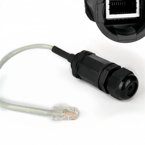 M16/M20/M22网络连接器带网线RJ45网线防水接头室外AP盒接口屏蔽