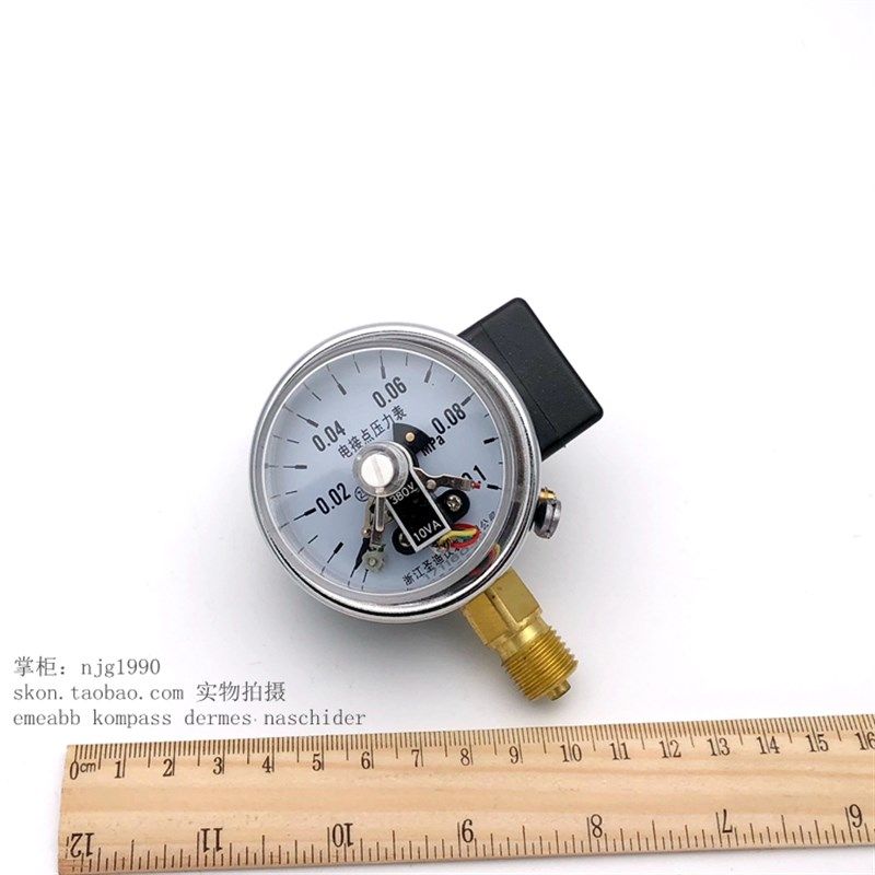 YX60电接点压力表0-0.1MPa 10VA 380v 径向螺纹M14*1.5