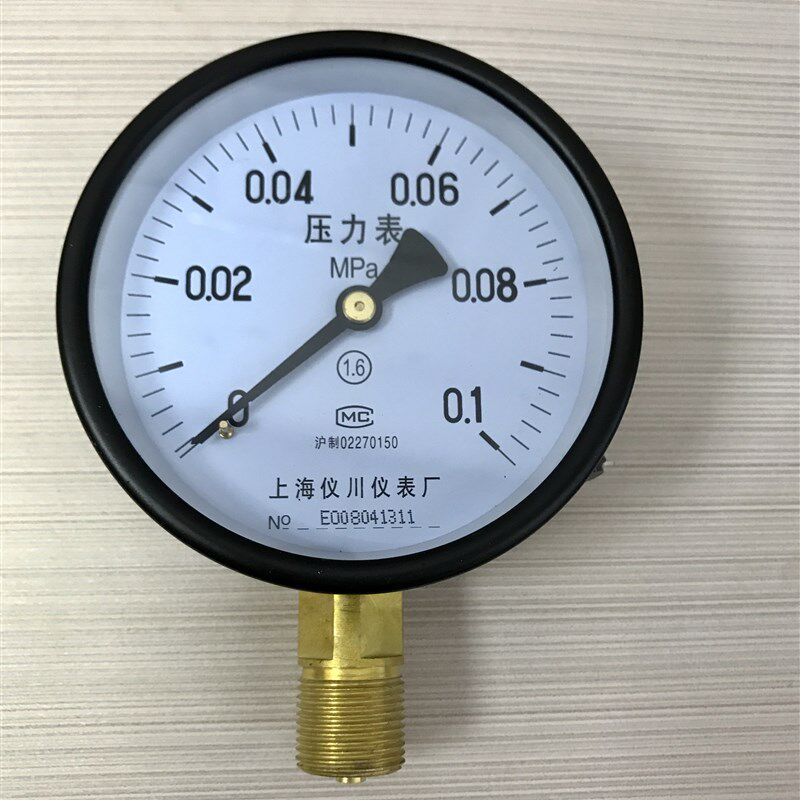 普通压力表 压力范围 0-0.1mpa 表面直径100mm y-100径向