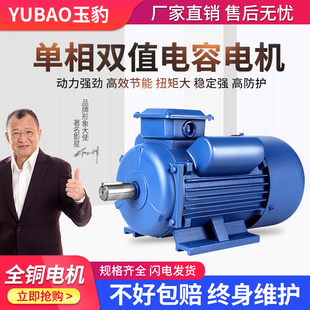 单相电机220V小型两相0.75 2.2 1.5 4KW全铜异步电动机马达 1.1