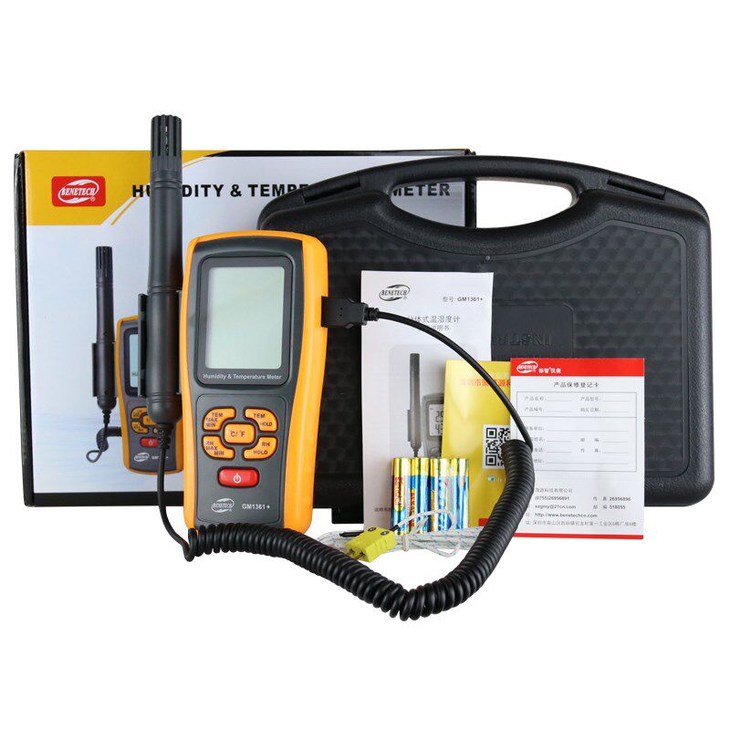 标智GM1361+工业温湿度计高精度带探头露点仪农业大棚温湿度记录